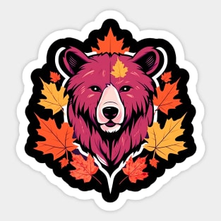 Bear with Maple leafs Canada Sticker